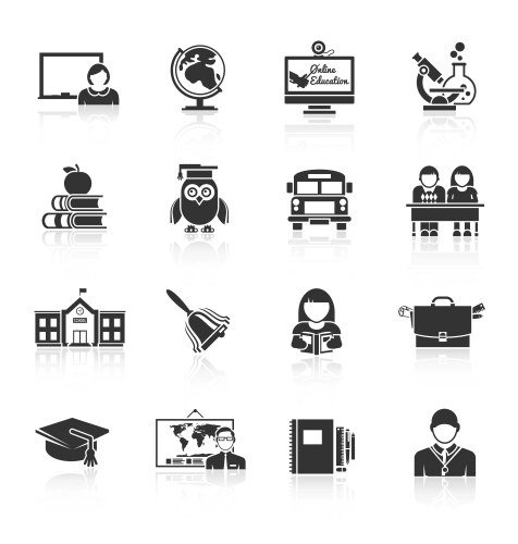 School icon black vector image