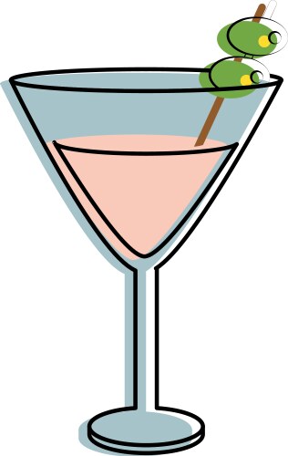 Martini cocktail glass icon image vector image