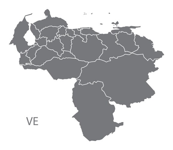 Venezuela federal states map grey vector image