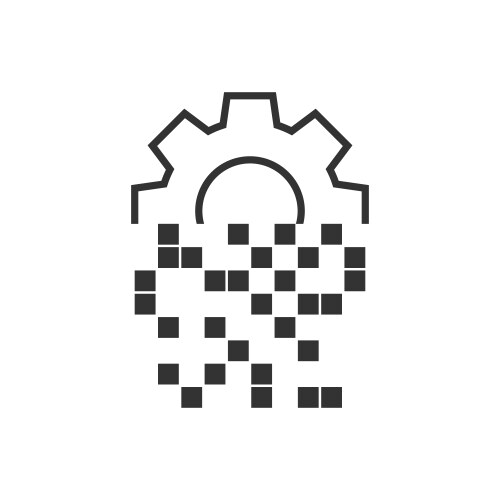 Digital gear icon in flat style cog on white vector image