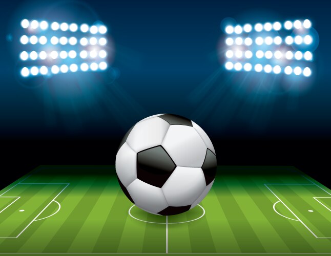 soccer football on stadium field vector image