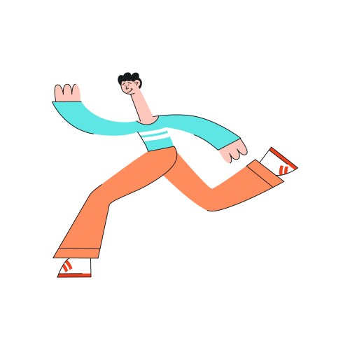 Man running in flat style vector image