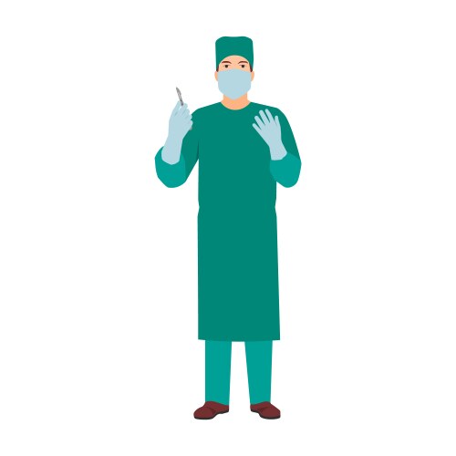 Surgeon doctor character isolated vector image