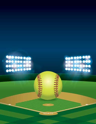 softball on field copyspace vector image