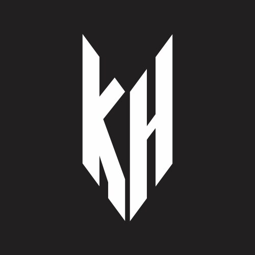 Kh logo monogram with emblem style isolated vector image