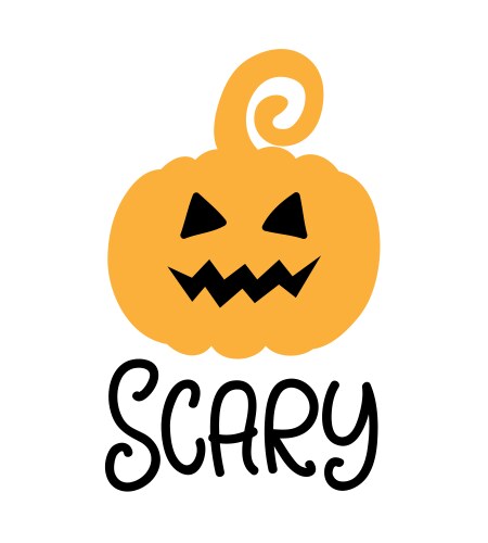 Scary pumpkin halloween party poster vector image