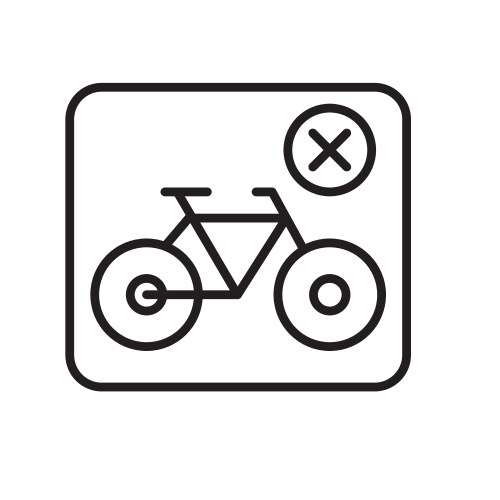 Bicycle restriction sign for traffic safety vector image