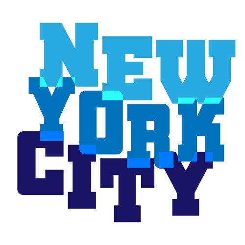 t shirt typography graphics new york blue vector image