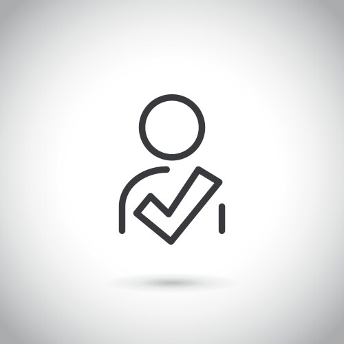 thin line approved male user icon vector image