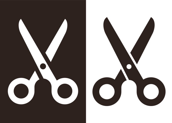 Scissors symbol set vector image