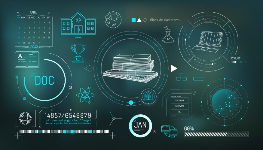 set of infographic elements about education vector image