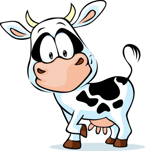 Black and white young cow vector image