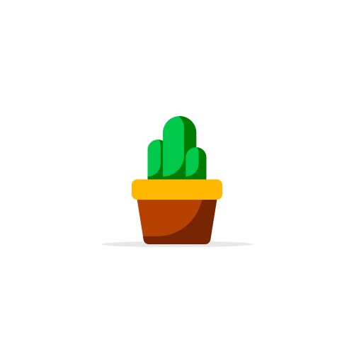 Flat style cactus icon vector image