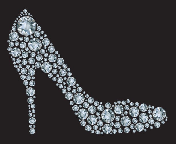 Diamond high heel shoe vector image