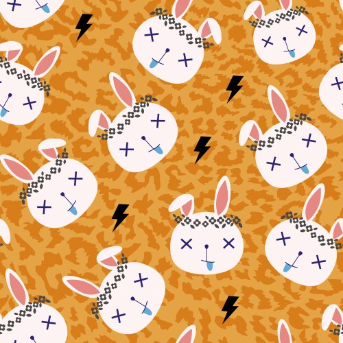 Pattern seamless dead rabbits vector image