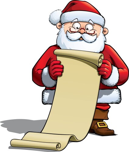 Santa with scroll vector image