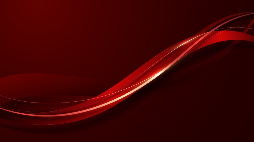 Abstract 3d luxury red color wave lines vector image