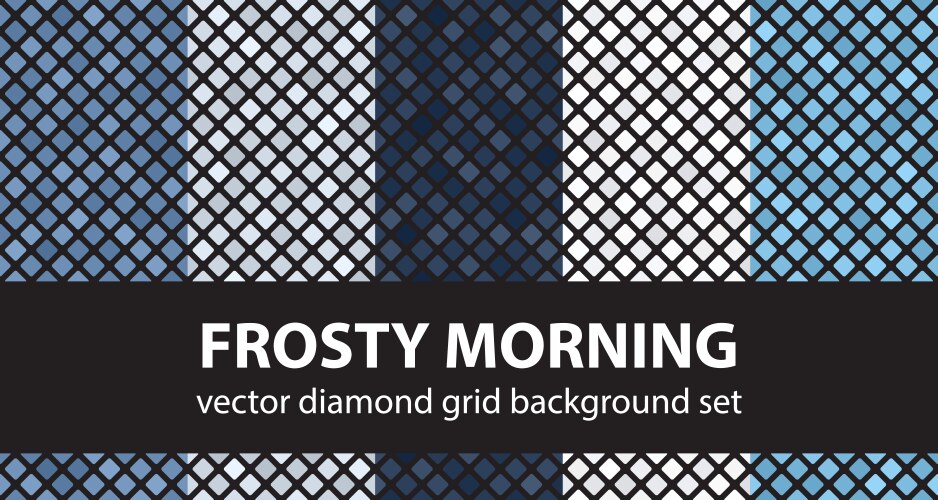 Diamond pattern set frosty morning seamless tile vector image