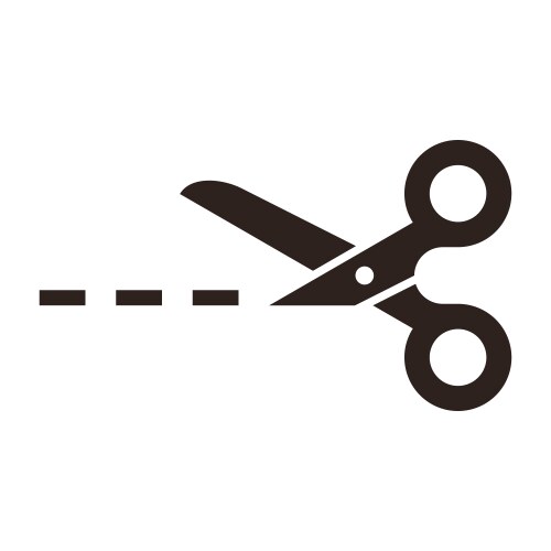 scissors with cut lines vector image