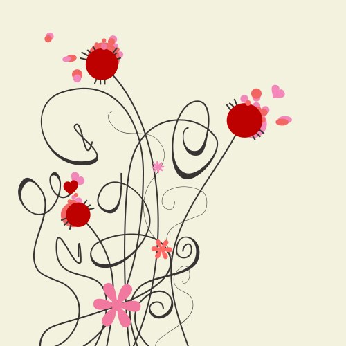 Cute graceful flowers vector image