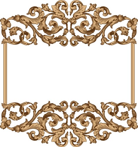 Retro baroque decorations element vector image