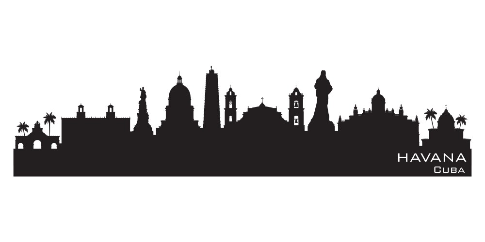 havana cuba city skyline silhouette vector image