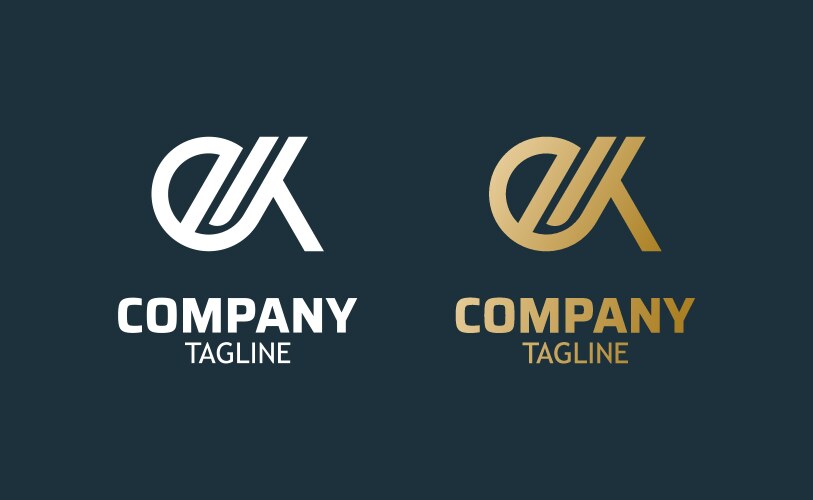 Monogram logo template with ke or ek initial vector image