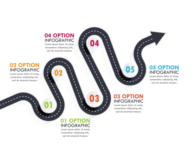 Road way location infographic template vector image