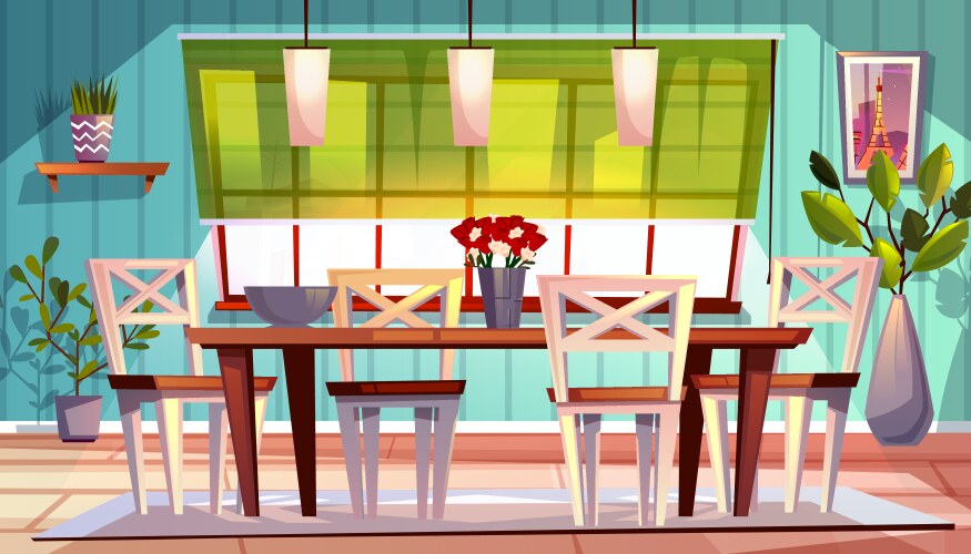 Dining room interior vector image