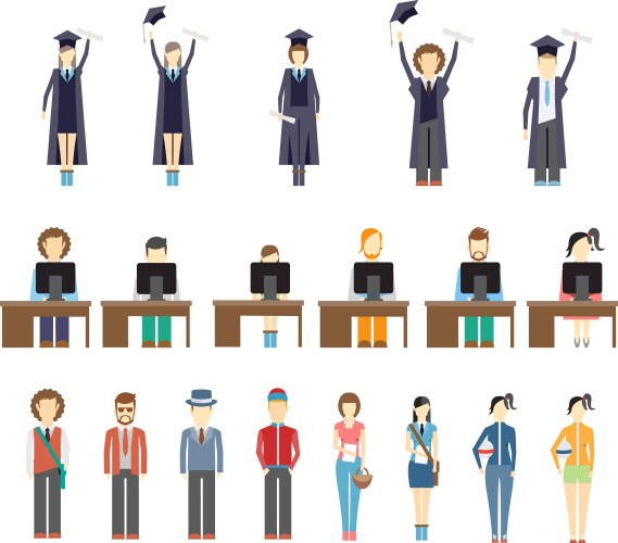 young people and students vector image