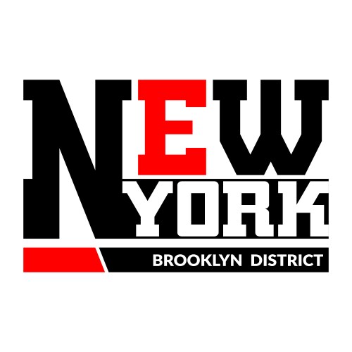 T shirt typography new york brooklyn vector image