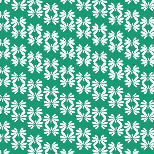 Batik pattern flowers with green background vector image