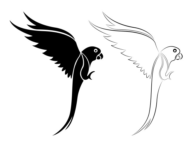 Parrot icon silhouette flying bird vector image