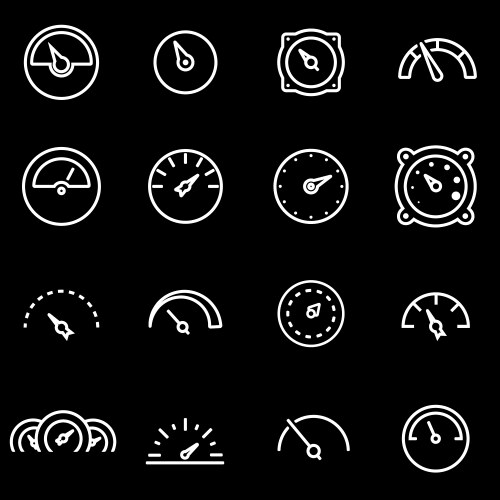 Line meter icon set vector image