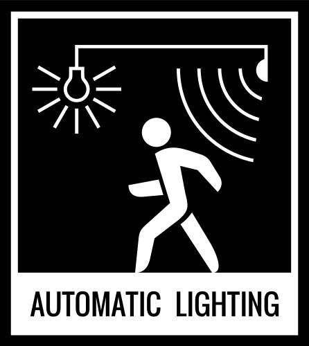 One color warning sign automatic light control vector image