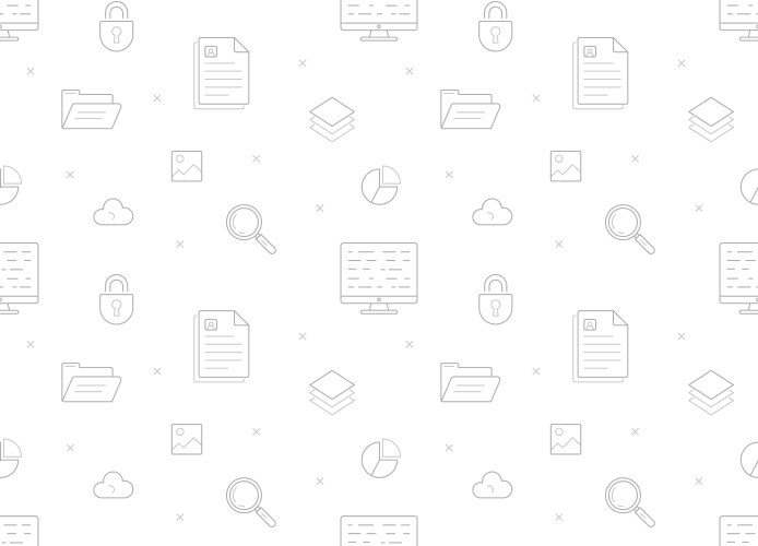 thin line seamless pattern with web icons archive vector image