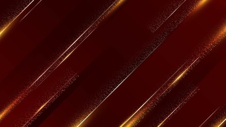 Abstract luxury red diagonal stripes and golden vector image