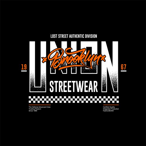 union streetwear brooklyn vintage fashion vector image