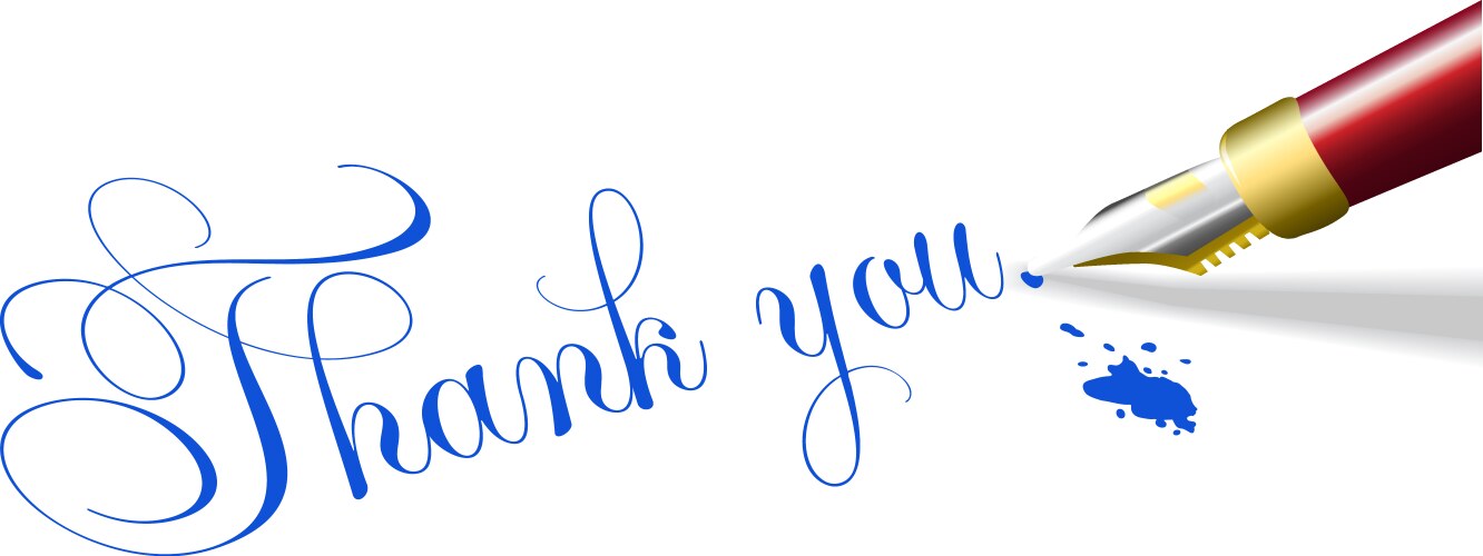 Thank you note fountain pen vector image