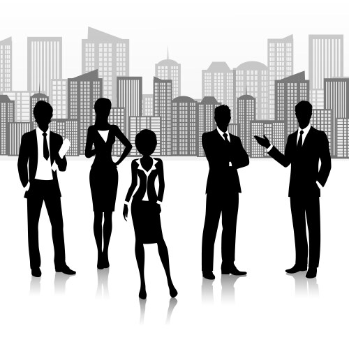 silhouette business group vector image