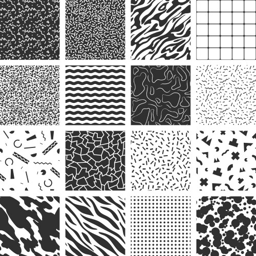 Collection retro memphis patterns vector image