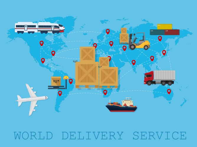 Global logistic shipping and service worldwide vector image