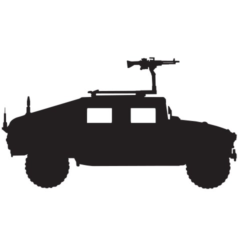 Military 4x4 vehicle silhouette vector image