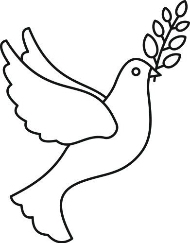 peace pigeon icon outline style vector image