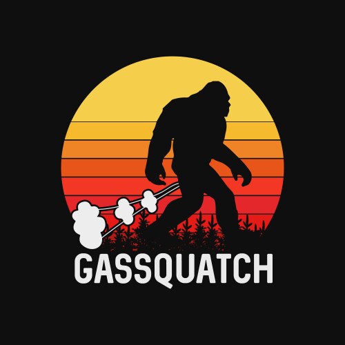 gassquatch funny farting bigfoot retro fart vector image