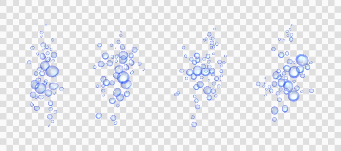 Realistic effervescent water or blue air bubbles vector image