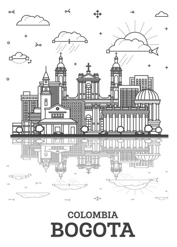 outline bogota colombia city skyline vector image