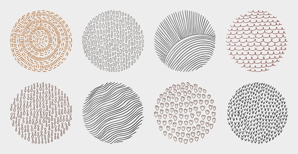 Set of hand drawn abstract lines and curves vector image