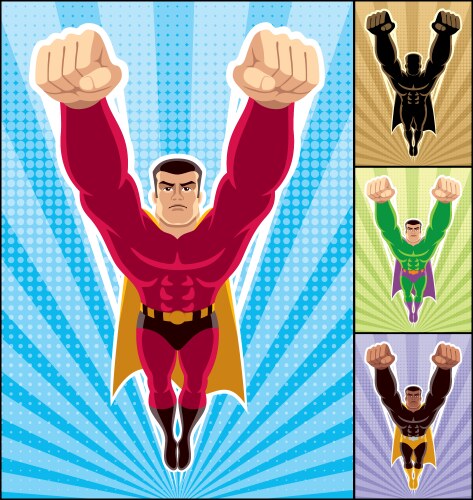 Superhero flying vector image