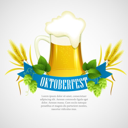 oktoberfest background with beer poster template vector image